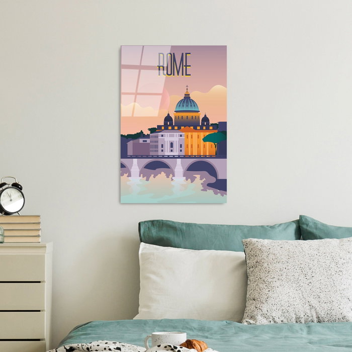 Wallity Cuadro Decorativo de Vidrio Templado Multicolor 30 x 45 cm